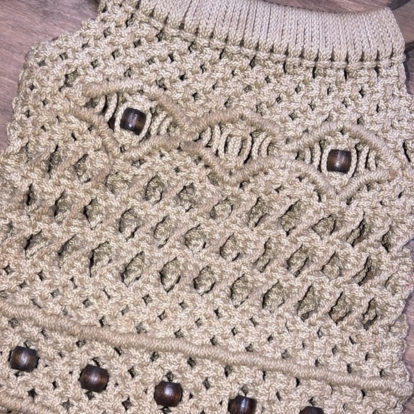 Vintage crochet woven rope boho handbag - Picture 3 of 5